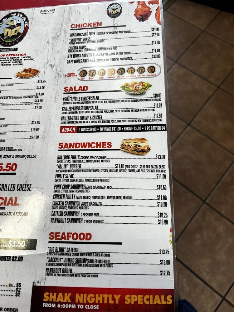 Da Shak Grill Kid Wing (4) Few Fries A Meal For A Kid